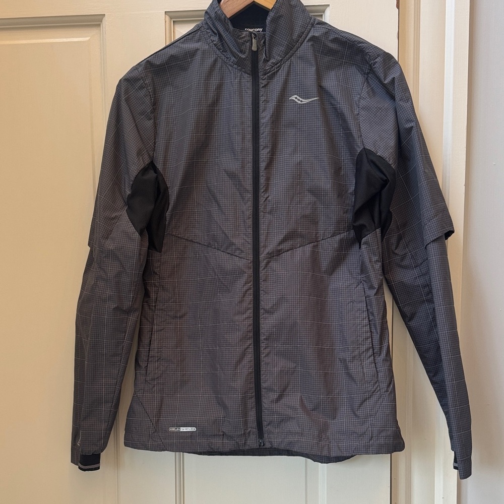 Saucony Charcoal and Black Running Jacket/ Windbreaker